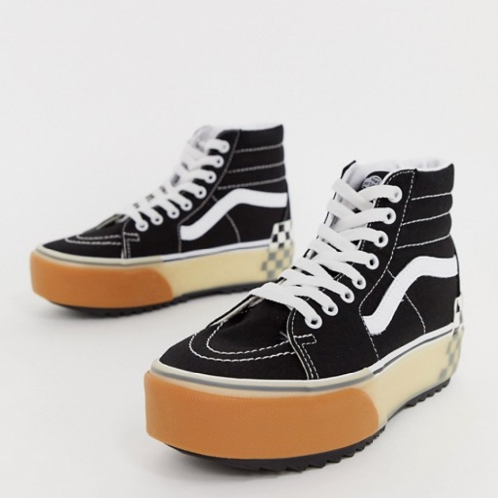 Vans stacked